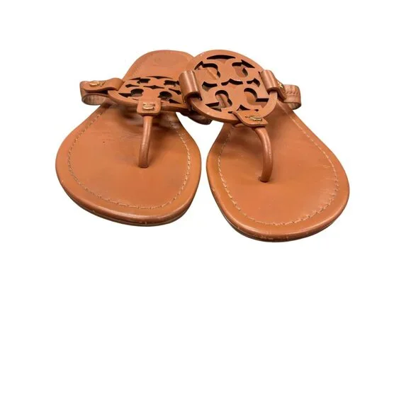 Tory Burch Miller wms brown leather thong sandals Sz 8.5M SKU 9925 - Picture 6 of 14